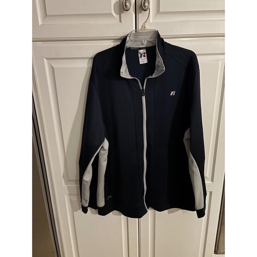 Russell Athletic Womens Dri-Power 360 Full Zip Track Jacket Navy Grey 2XL